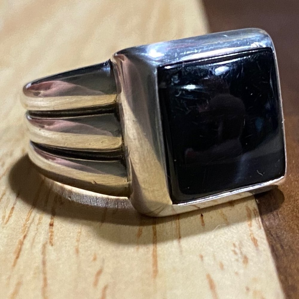 Retired James Avery Square Onyx Ring - image 1